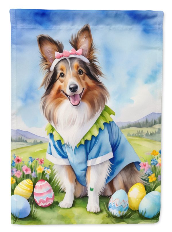 Sheltie Easter Egg Hunt House Flag For Sale