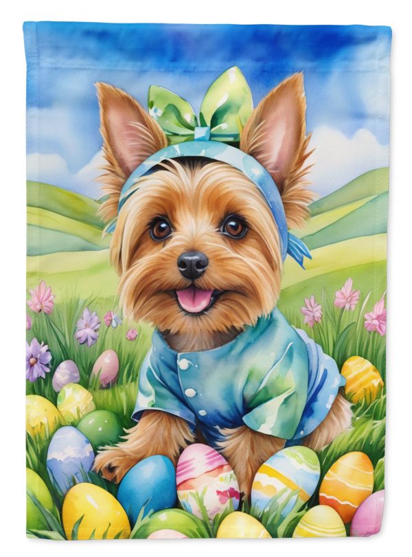 Silky Terrier Easter Garden Flag - Easter Egg Hunt - Dog-Themed Spring Yard Decor For Discount