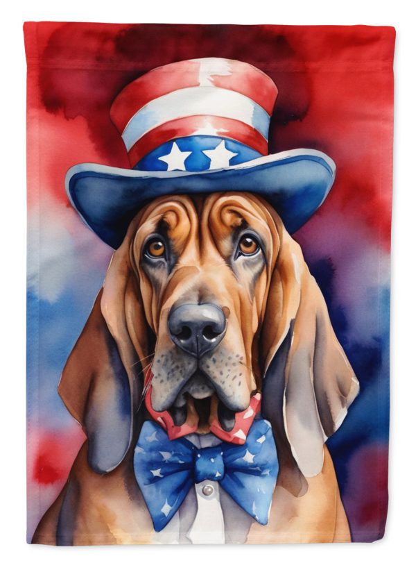 Bloodhound Patriotic American Garden Flag – Dog in Uncle Sam Hat | Red, White & Blue Outdoor Decor Online now