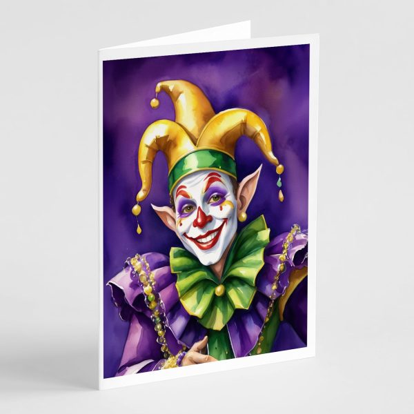 Jester Mardi Gras Greeting Cards Pack of 8 Cheap