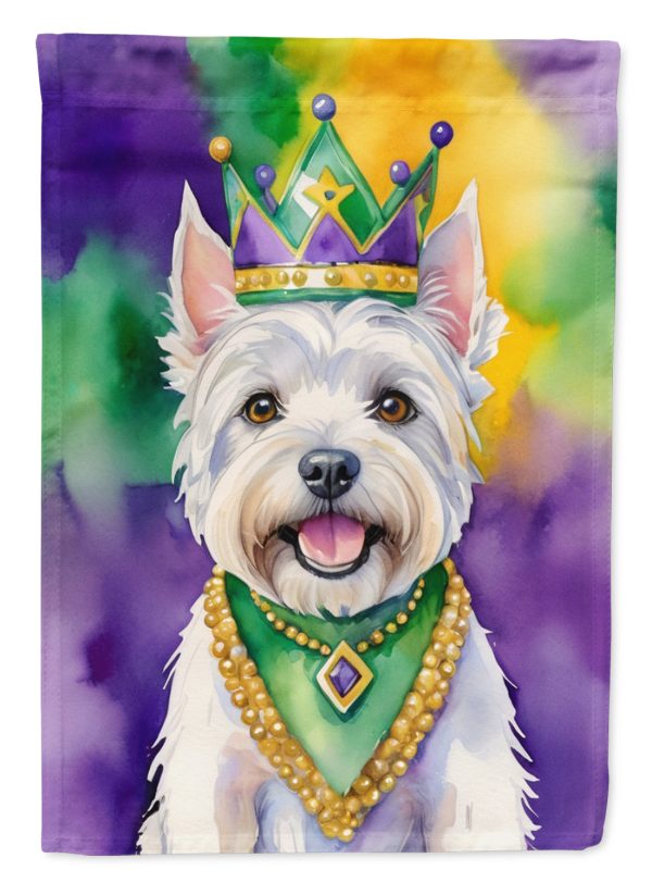 Westie King of Mardi Gras House Flag Online now