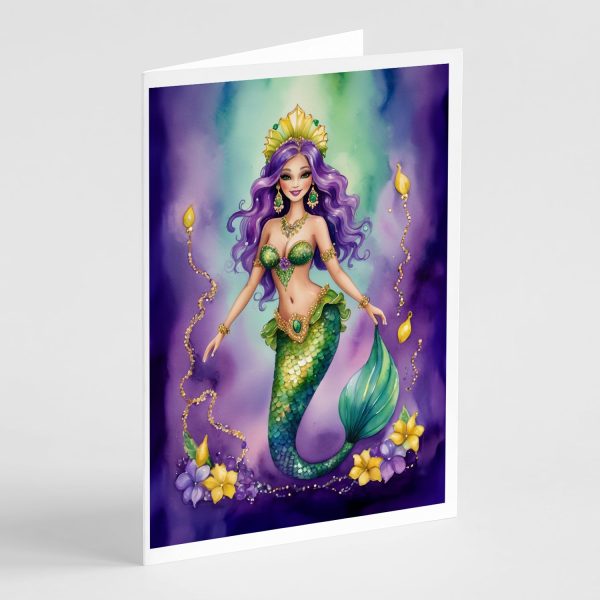 Mermaid Mardi Gras Greeting Cards Pack of 8 Hot on Sale