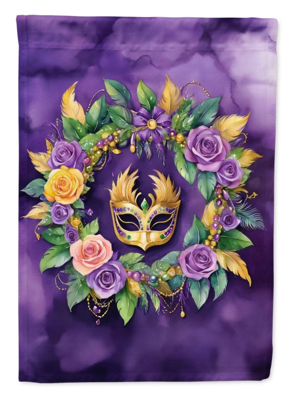 Wreath Mardi Gras House Flag Online now