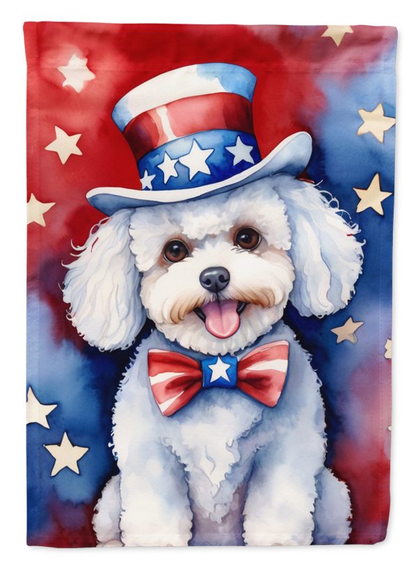 Bichon Frise Patriotic American House Flag on Sale