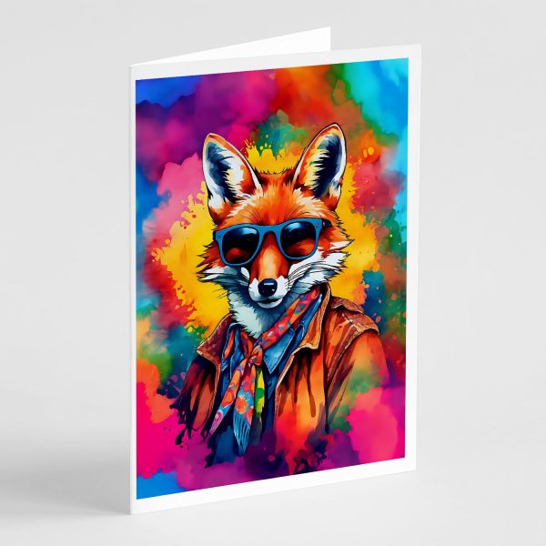 Hippie Animal Fox Greeting Cards Pack of 8 For Discount