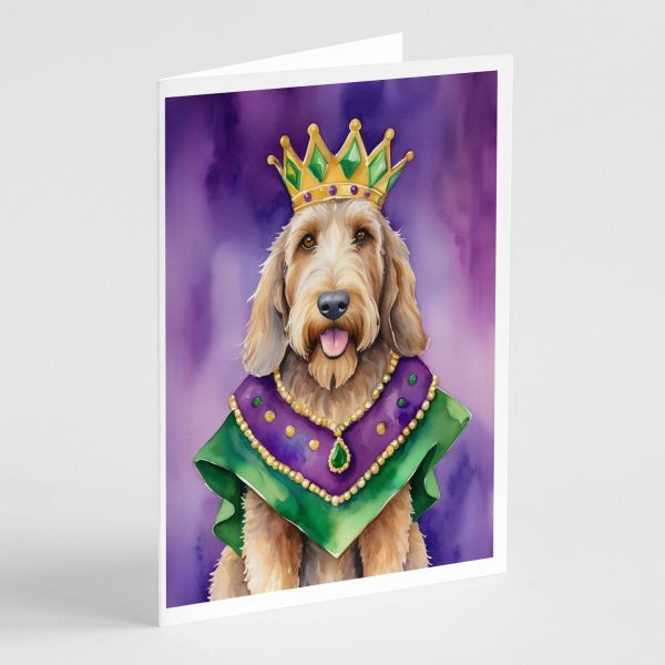 Otterhound King of Mardi Gras Greeting Cards Pack of 8 on Sale