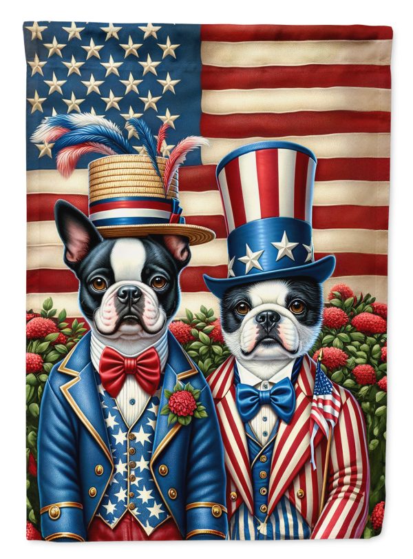 All American Boston Terrier Garden Flag –  Dogs with American Flag Background by Caroline’s Treasures For Cheap