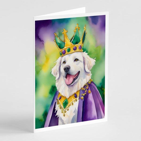 Kuvasz King of Mardi Gras Greeting Cards Pack of 8 For Discount