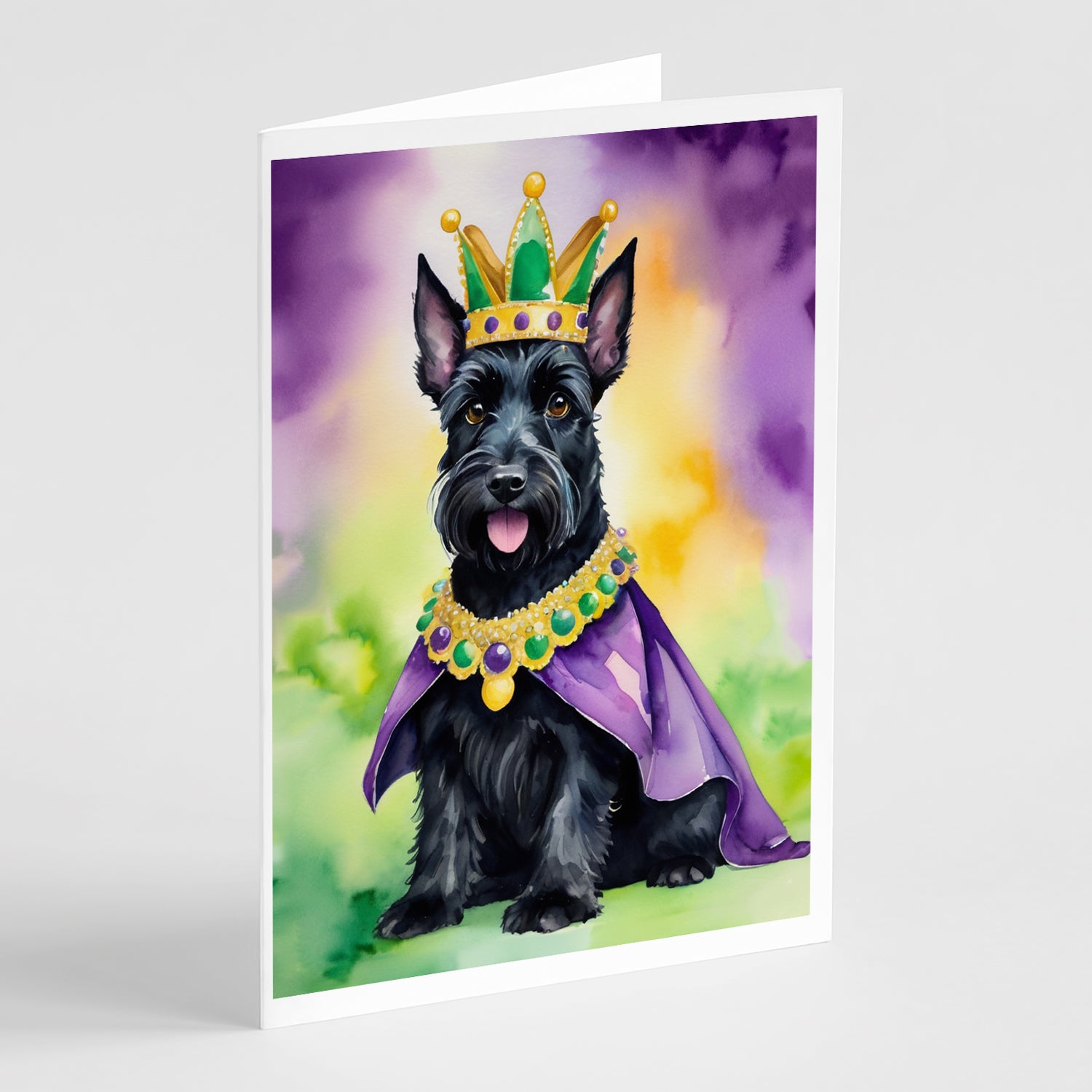 Scottish Terrier King of Mardi Gras Greeting Cards Pack of 8 Online Hot Sale