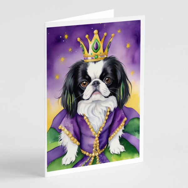 Japanese Chin King of Mardi Gras Greeting Cards Pack of 8 Online Sale