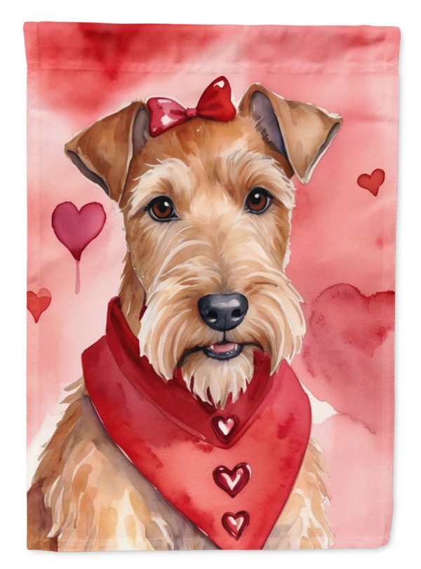 Irish Terrier Valentine’s Day Garden Flag – Dog-Themed Heart Yard Decor Cheap