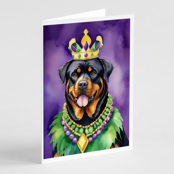 Rottweiler King of Mardi Gras Greeting Cards Pack of 8 Sale