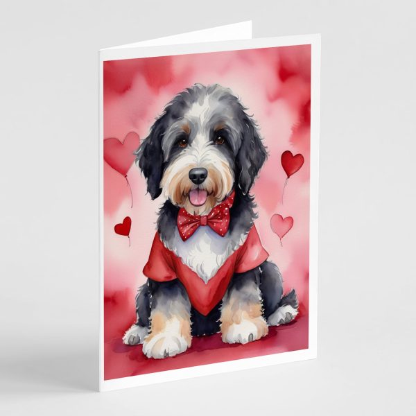 Bernedoodle My Valentine Greeting Cards Pack of 8 Discount
