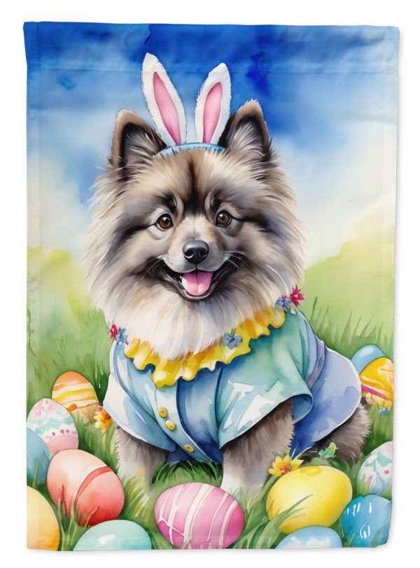 Keeshond Easter Garden Flag - Easter Egg Hunt - Dog-Themed Spring Yard Decor on Sale
