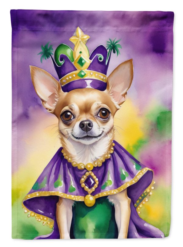 Chihuahua King of Mardi Gras House Flag on Sale