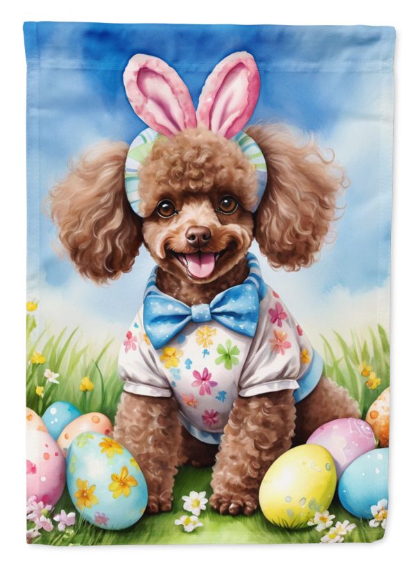 Chocolate Poodle Easter Egg Hunt House Flag Online Sale