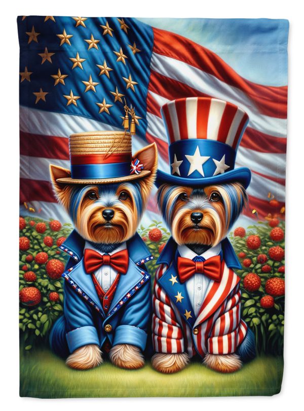 All American Yorkshire Terrier Garden Flag –  Dogs with American Flag Background by Caroline’s Treasures For Cheap