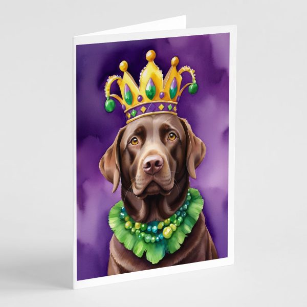 Labrador Retriever King of Mardi Gras Greeting Cards Pack of 8 Cheap