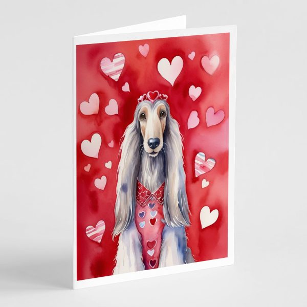 Afghan Hound My Valentine Greeting Cards Pack of 8 For Sale