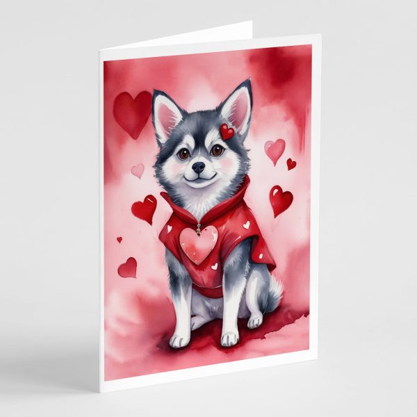 Alaskan Klee Kai My Valentine Greeting Cards Pack of 8 Fashion