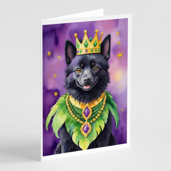 Schipperke King of Mardi Gras Greeting Cards Pack of 8 Sale