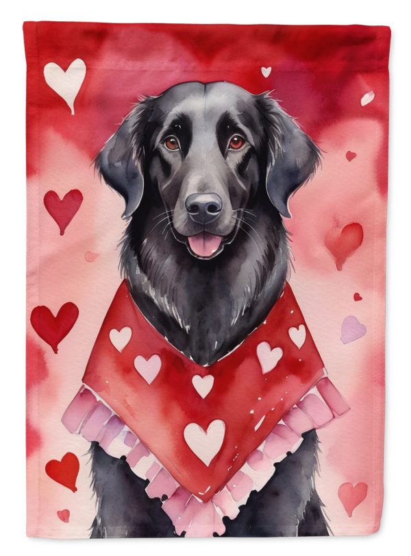 Flat-Coated Retriever My Valentine House Flag Online Sale