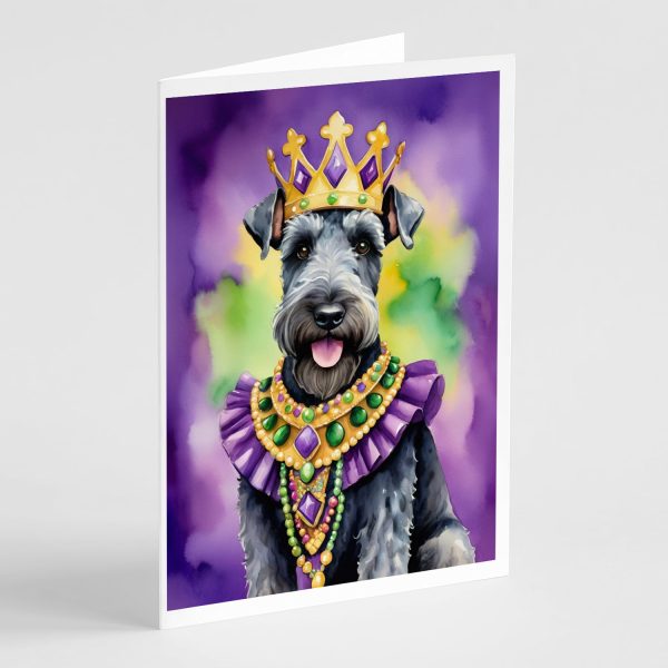 Kerry Blue Terrier King of Mardi Gras Greeting Cards Pack of 8 on Sale