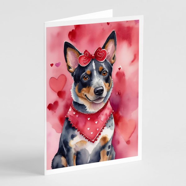 Australian Cattle Dog My Valentine Greeting Cards Pack of 8 For Discount