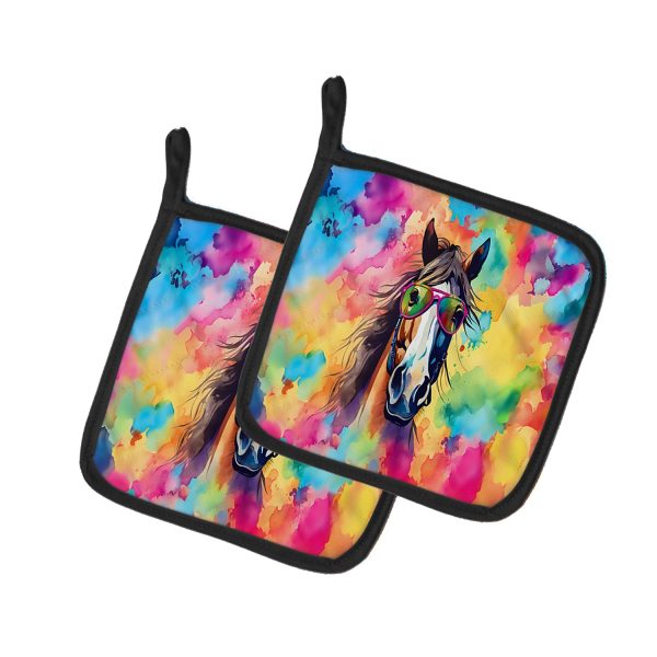 Hippie Animal Horse Pair of Pot Holders Online now