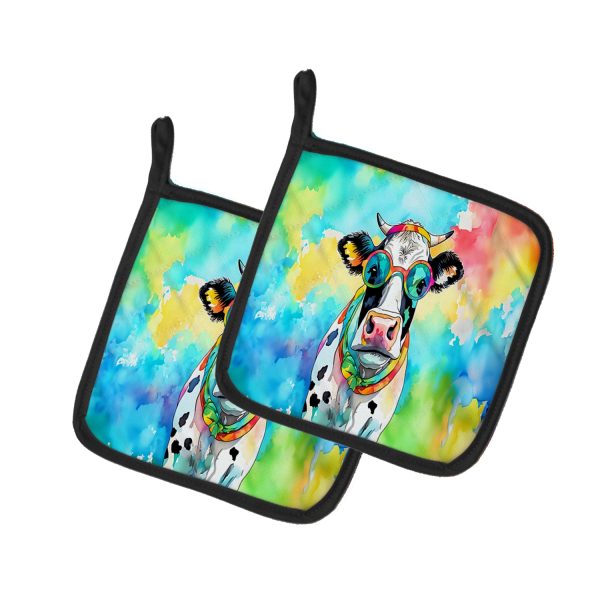 Hippie Animal Cow Pair of Pot Holders Sale