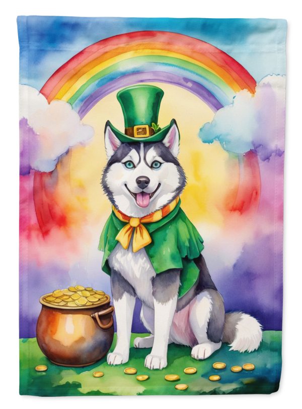 Siberian Husky St Patrick s Day House Flag Online