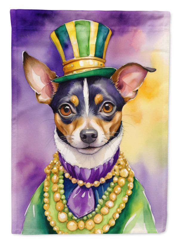 Rat Terrier King of Mardi Gras Garden Flag - Vibrant Dog-Themed Yard Decor by Caroline s Treasures Online Hot Sale