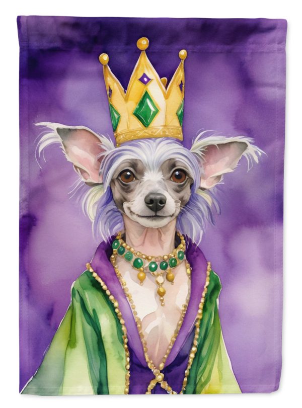 Chinese Crested King of Mardi Gras Garden Flag - Vibrant Dog-Themed Yard Decor by Caroline s Treasures For Cheap
