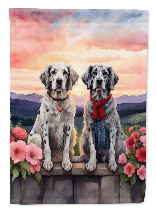 English Setter Two Hearts House Flag Online Sale