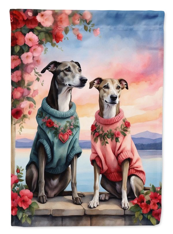 Greyhound Two Hearts House Flag Online now
