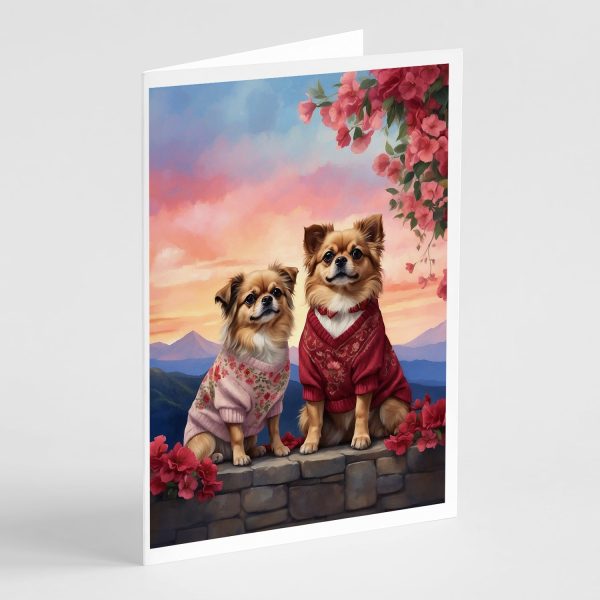 Tibetan Spaniel Two Hearts Greeting Cards Pack of 8 Fashion