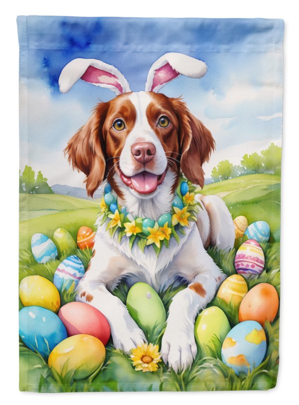 Brittany Spaniel Easter Egg Hunt House Flag For Sale