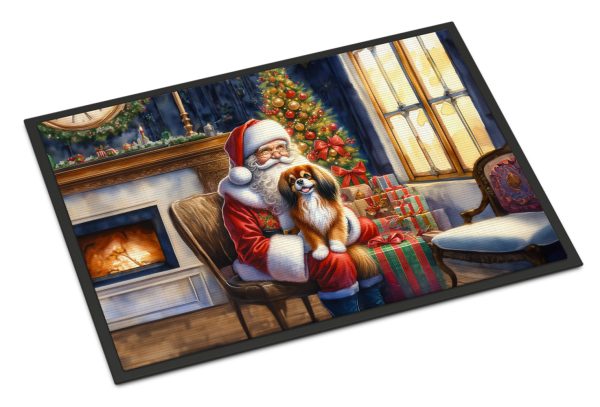 Tibetan Spaniel and Santa Claus Doormat For Cheap