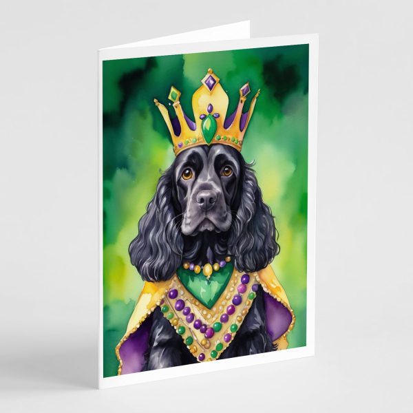 Cocker Spaniel King of Mardi Gras Greeting Cards Pack of 8 Cheap