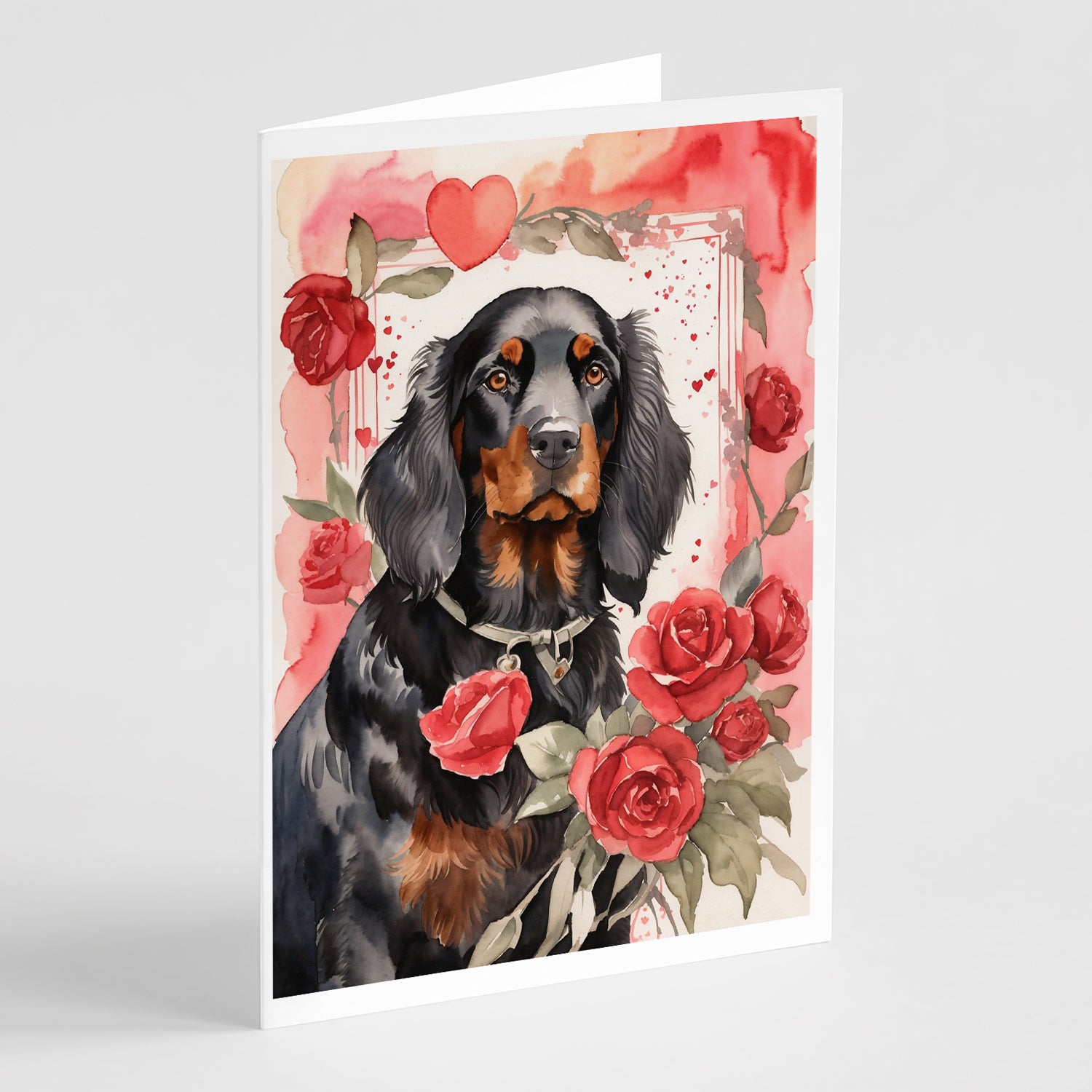 Gordon Setter Valentine Roses Greeting Cards Pack of 8 Online now
