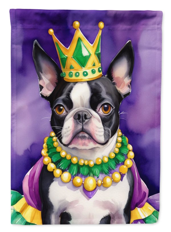 Boston Terrier King of Mardi Gras House Flag Discount