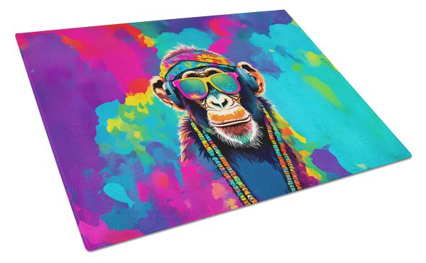 Hippie Animal Chimpanzee Glass Cutting Board For Discount