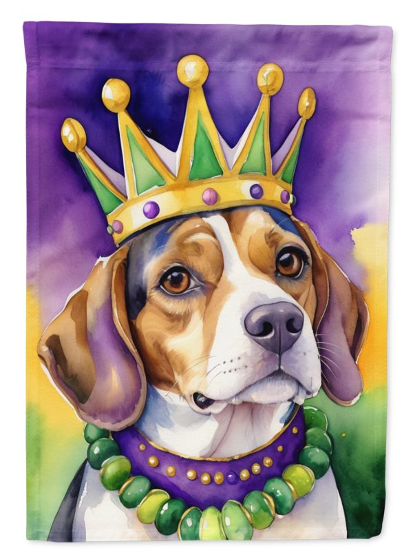 Beagle King of Mardi Gras House Flag Cheap