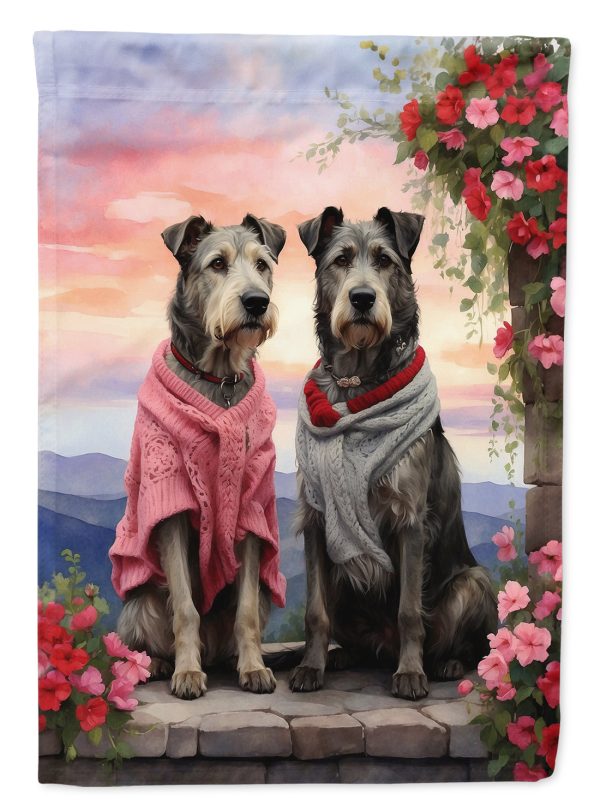 Irish Wolfhound Two Hearts House Flag Fashion
