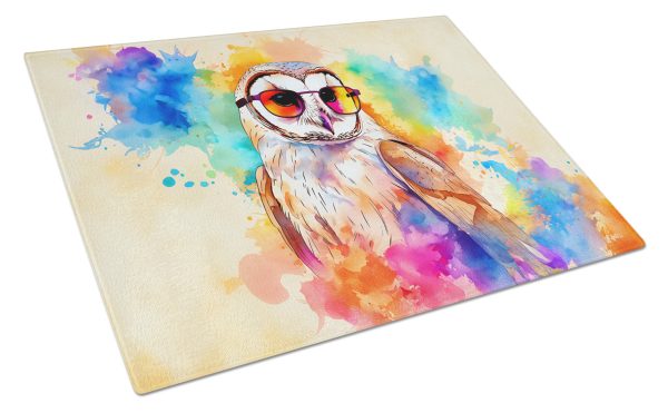 Hippie Animal Barn Owl Glass Cutting Board Fashion