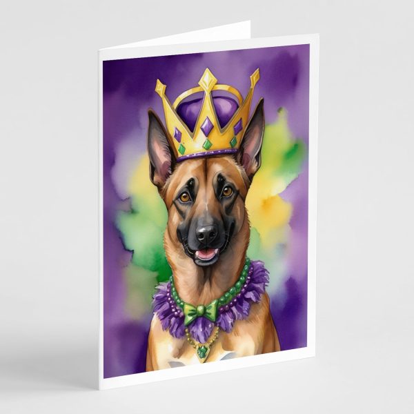 Belgian Malinois King of Mardi Gras Greeting Cards Pack of 8 Fashion