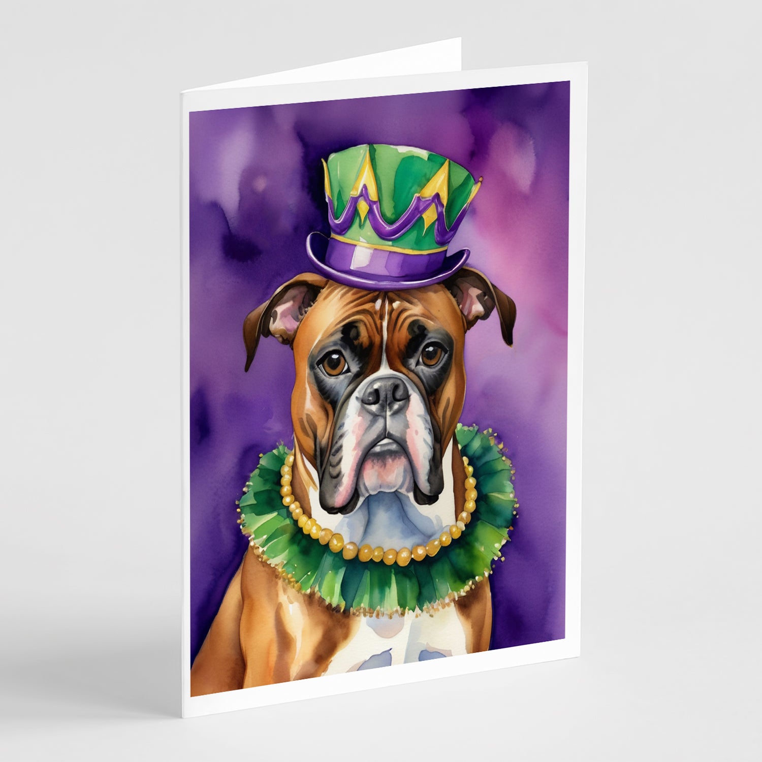 Boxer King of Mardi Gras Greeting Cards Pack of 8 Discount