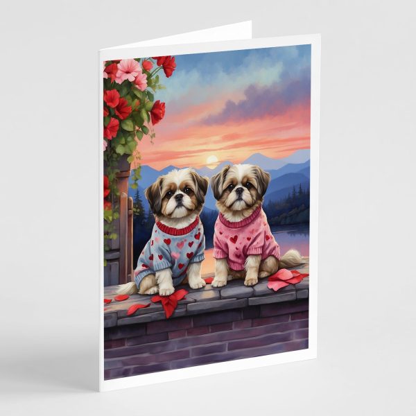 Shih Tzu Two Hearts Greeting Cards Pack of 8 Discount
