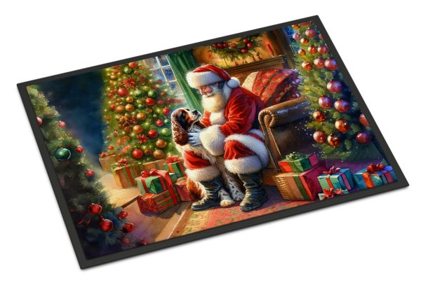 Welsh Springer Spaniel and Santa Claus Doormat Online now