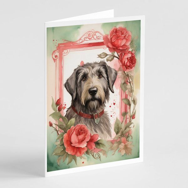 Irish Wolfhound Valentine Roses Greeting Cards Pack of 8 Online Sale